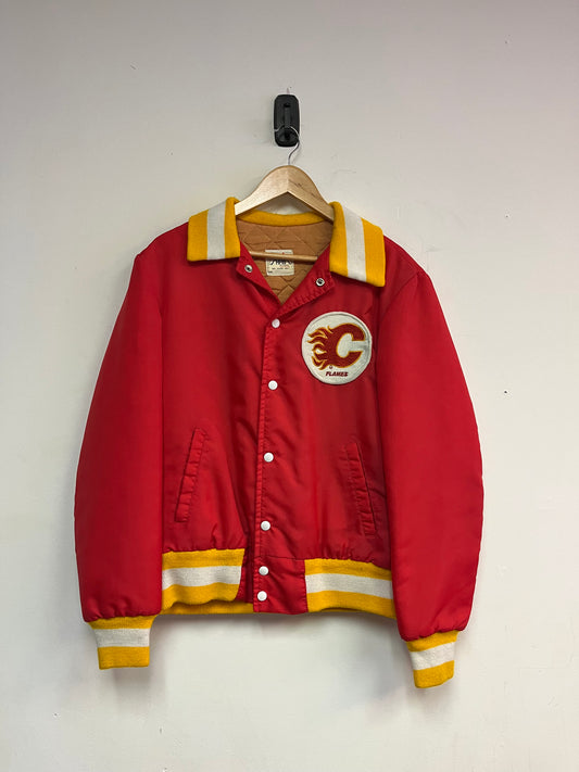 (M) 80’s Shain Calgary Flames Satin Jacket