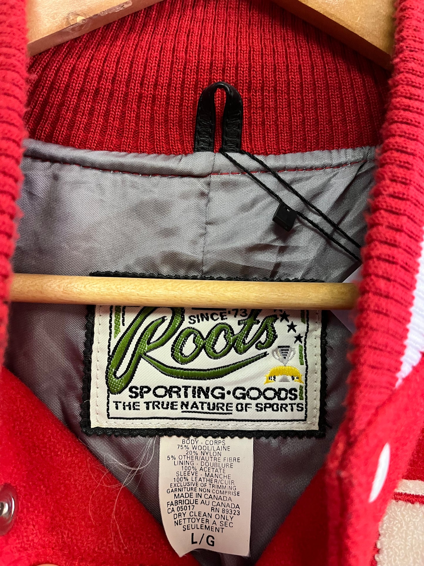 (M/L) 90’s Roots Leather Varsity Jacket