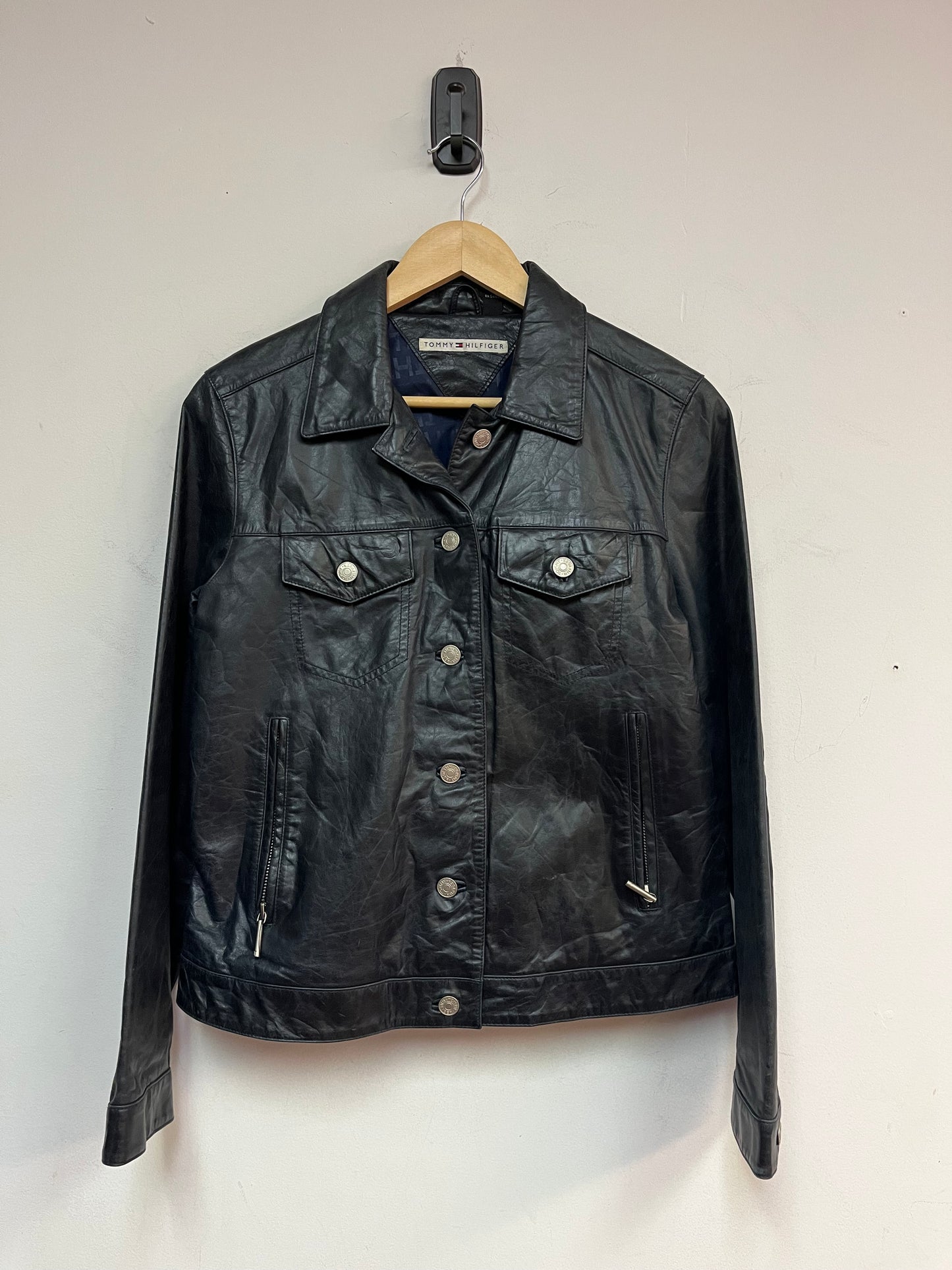 (S) 00’s Tommy Hilfiger Leather Jacket