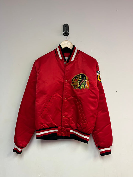 (M) 80’s Starter Chicago Black Hawks Satin Jacket