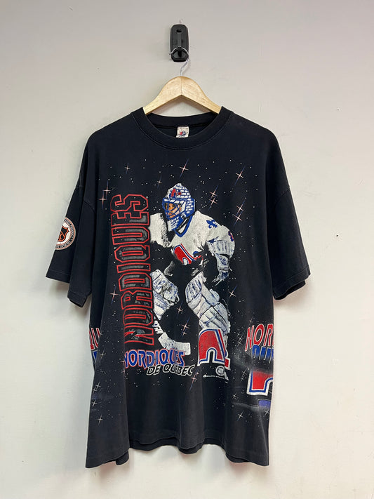 (XL) 1994 Quebec Nordiques AOP Tee
